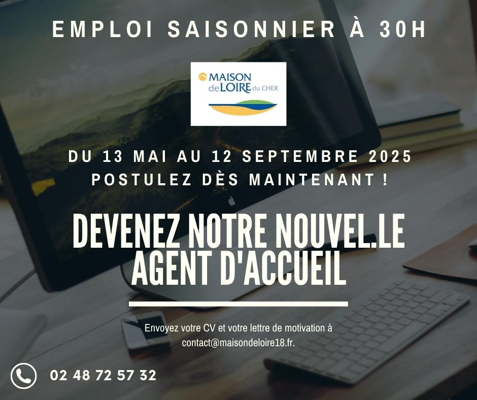 You are currently viewing OFFRE D’EMPLOI SAISONNIER 2025 – AGENT D ACCUEIL